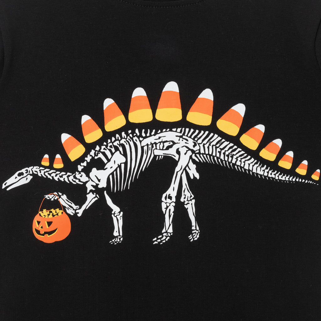 Kids (Size 8) Halloween Graphic Twofer Tee | Candy Dino - Andy & Evan
