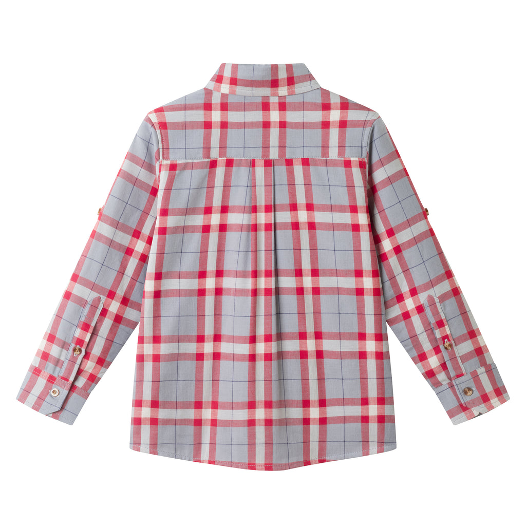 Kids Plaid Flannel Buttondown | Red Plaid - Andy & Evan
