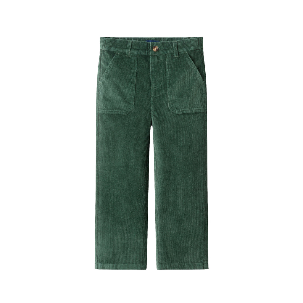 Kids Wide Leg Corduroy Pants | Green - Andy & Evan