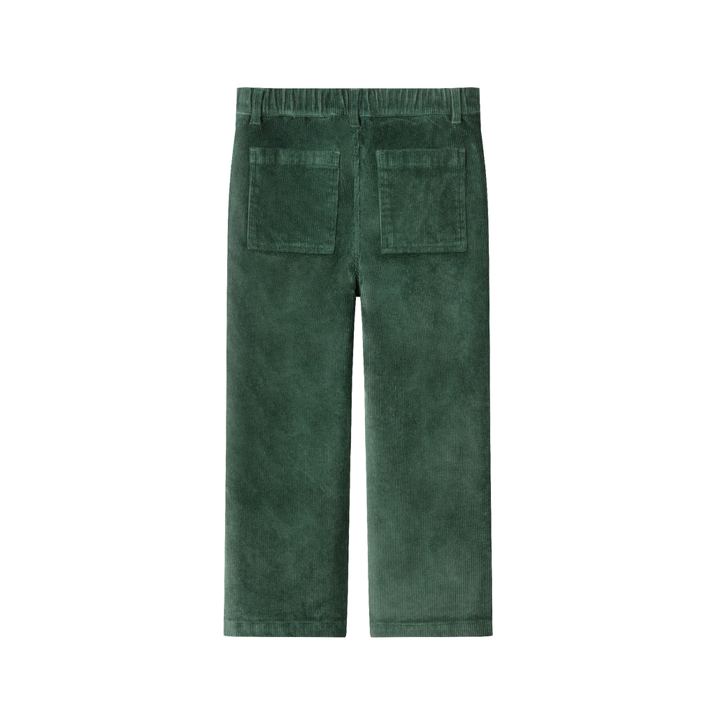 Kids Wide Leg Corduroy Pants | Green - Andy & Evan