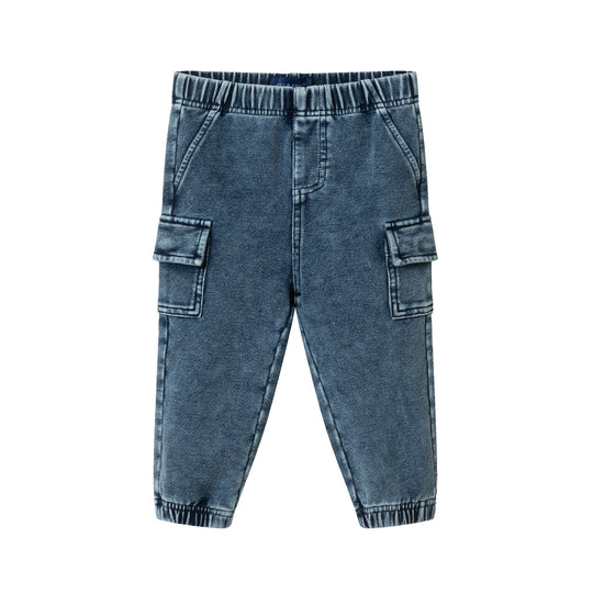 Infant Knit Denim Jogger  | Blue Cargo