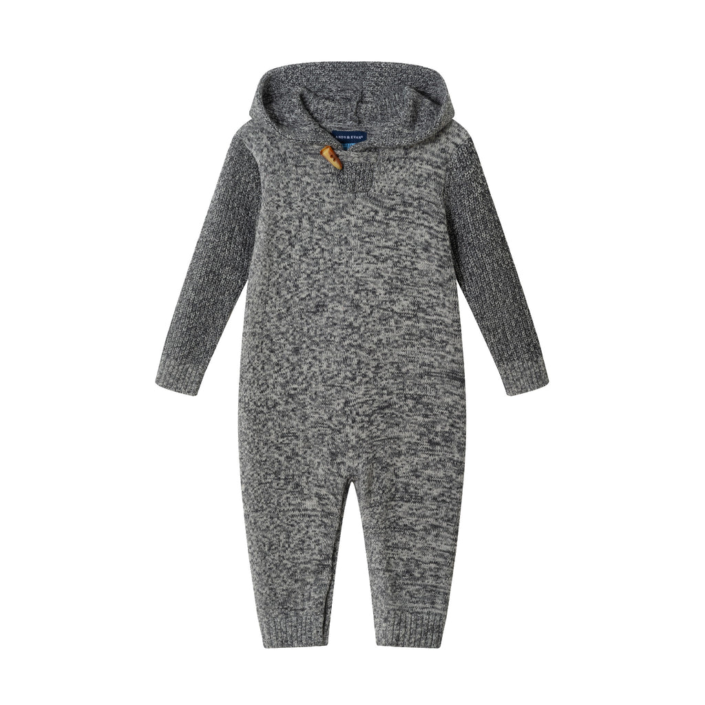 Infant Hooded Toddle Romper | Grey Heather - Andy & Evan