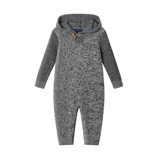 Infant Hooded Toddle Romper | Grey Heather