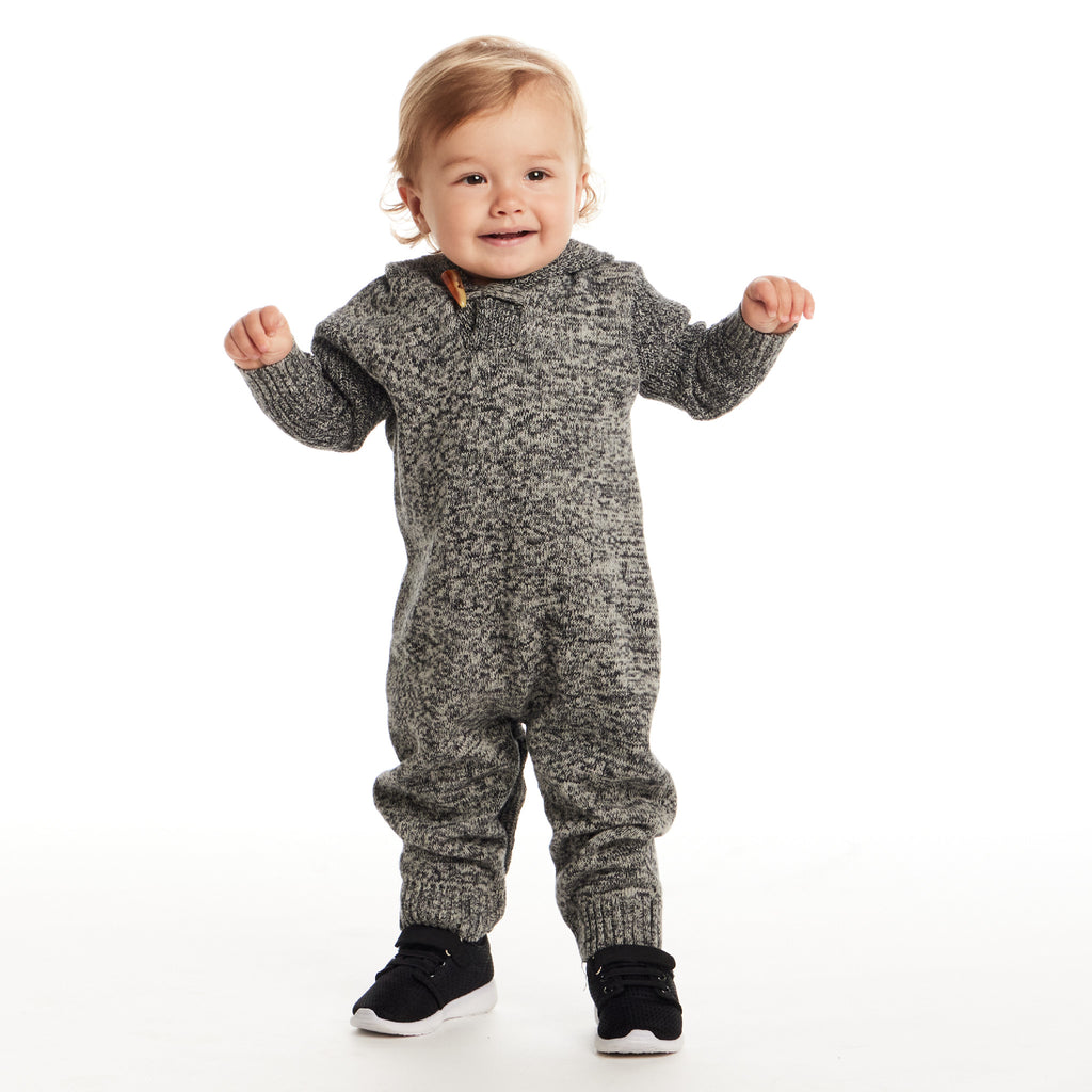 Infant Hooded Toddle Romper | Grey Heather - Andy & Evan