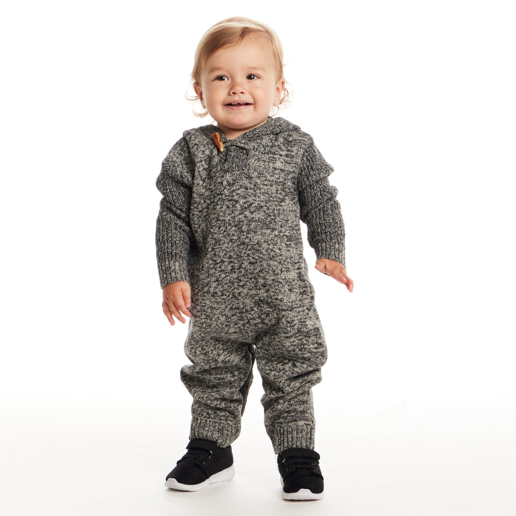 Infant Hooded Toddle Romper | Grey Heather - Andy & Evan