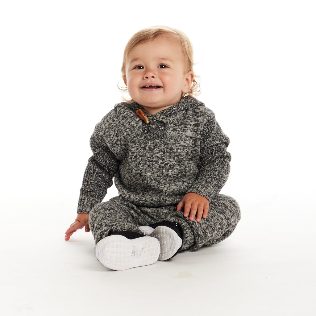 Infant Hooded Toddle Romper | Grey Heather - Andy & Evan