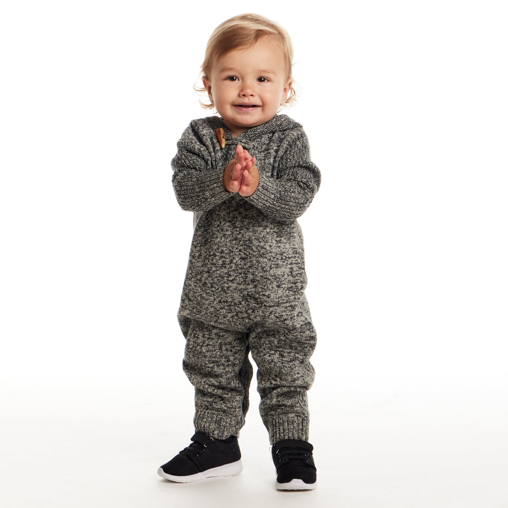 Infant Hooded Toddle Romper | Grey Heather - Andy & Evan