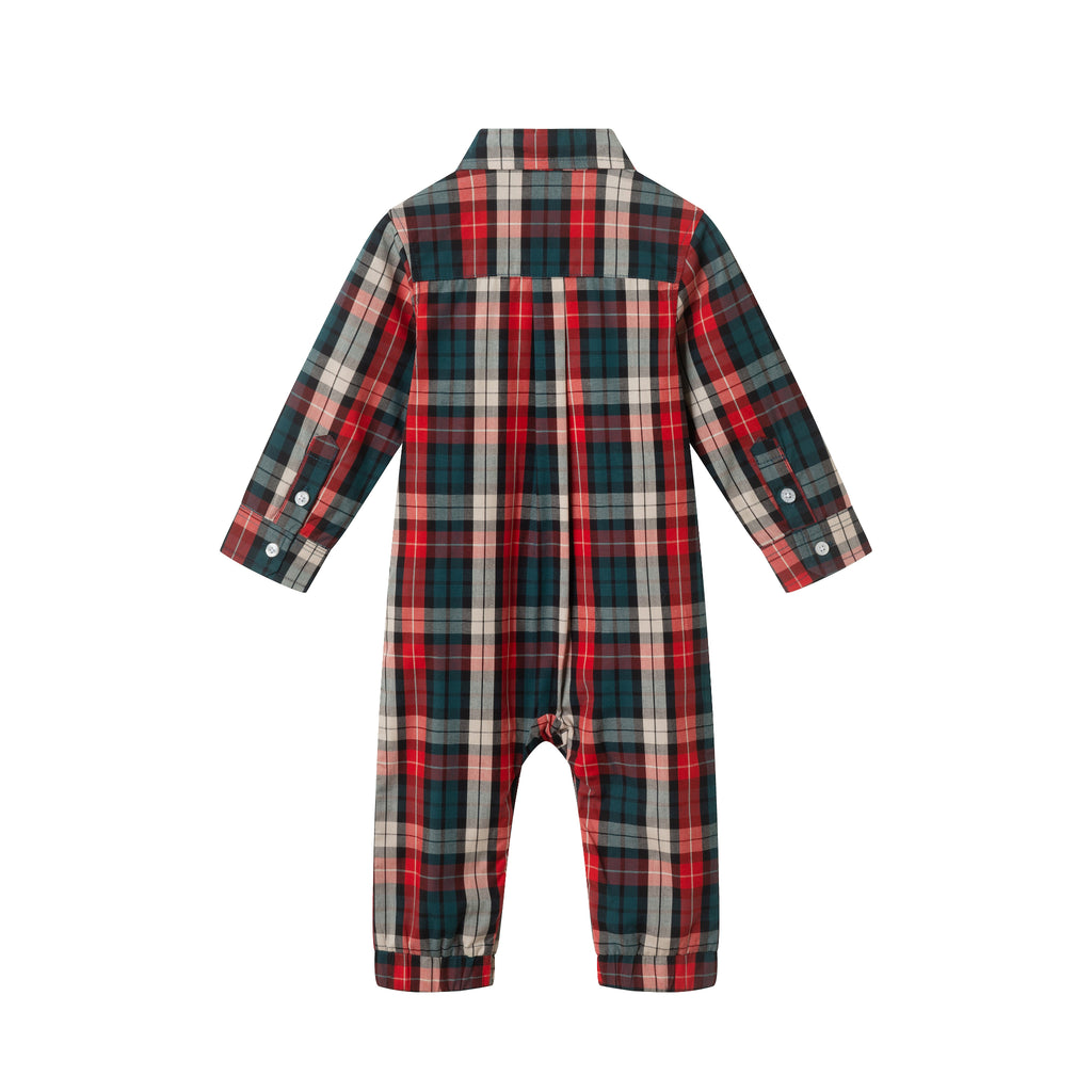 Infant Plaid Shirtall | Red Holiday - Andy & Evan