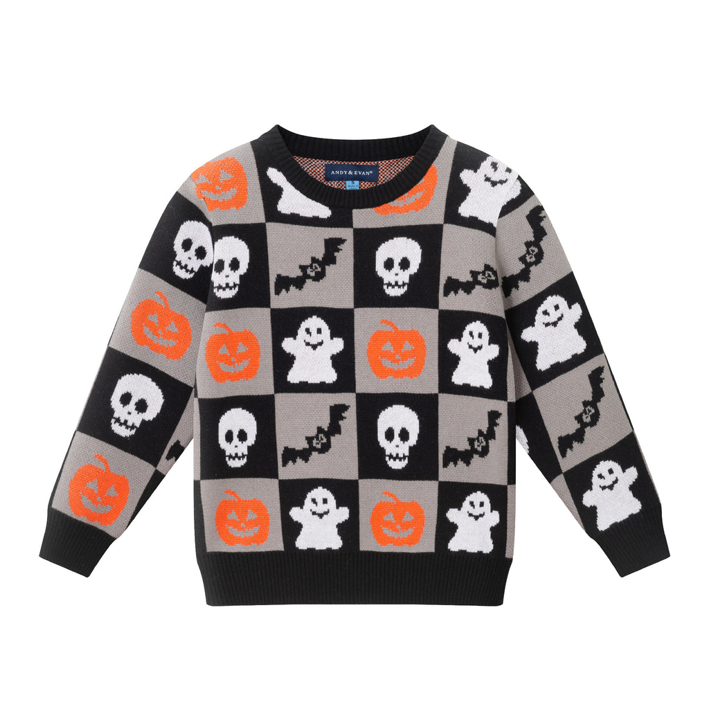 Kids Graphic Sweater | Spooky Sqaures - Andy & Evan