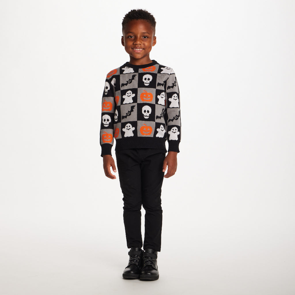 Kids Graphic Sweater | Spooky Sqaures - Andy & Evan