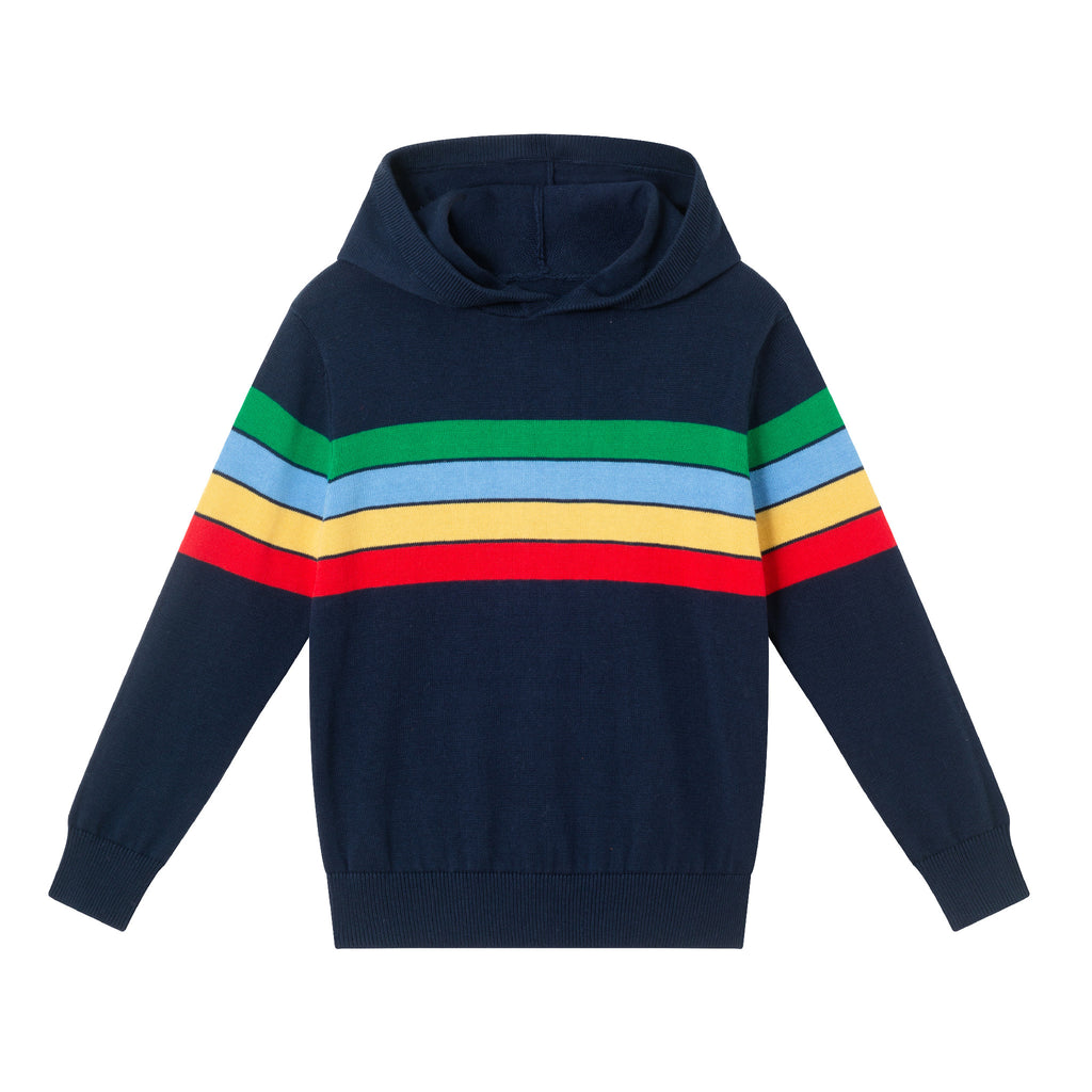 Kids Hooded Sweater | Multi Striped - Andy & Evan
