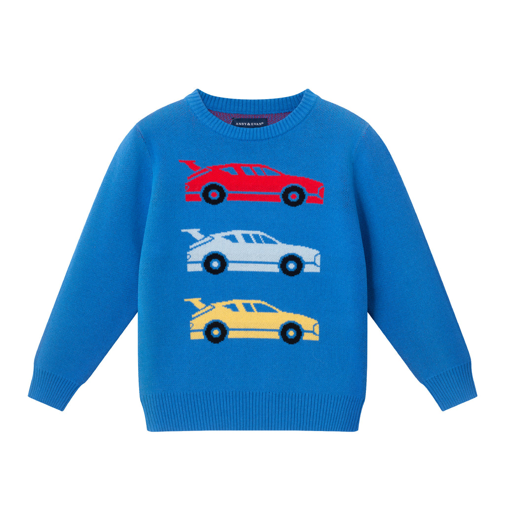 Kids Sweater | Blue Race Car - Andy & Evan