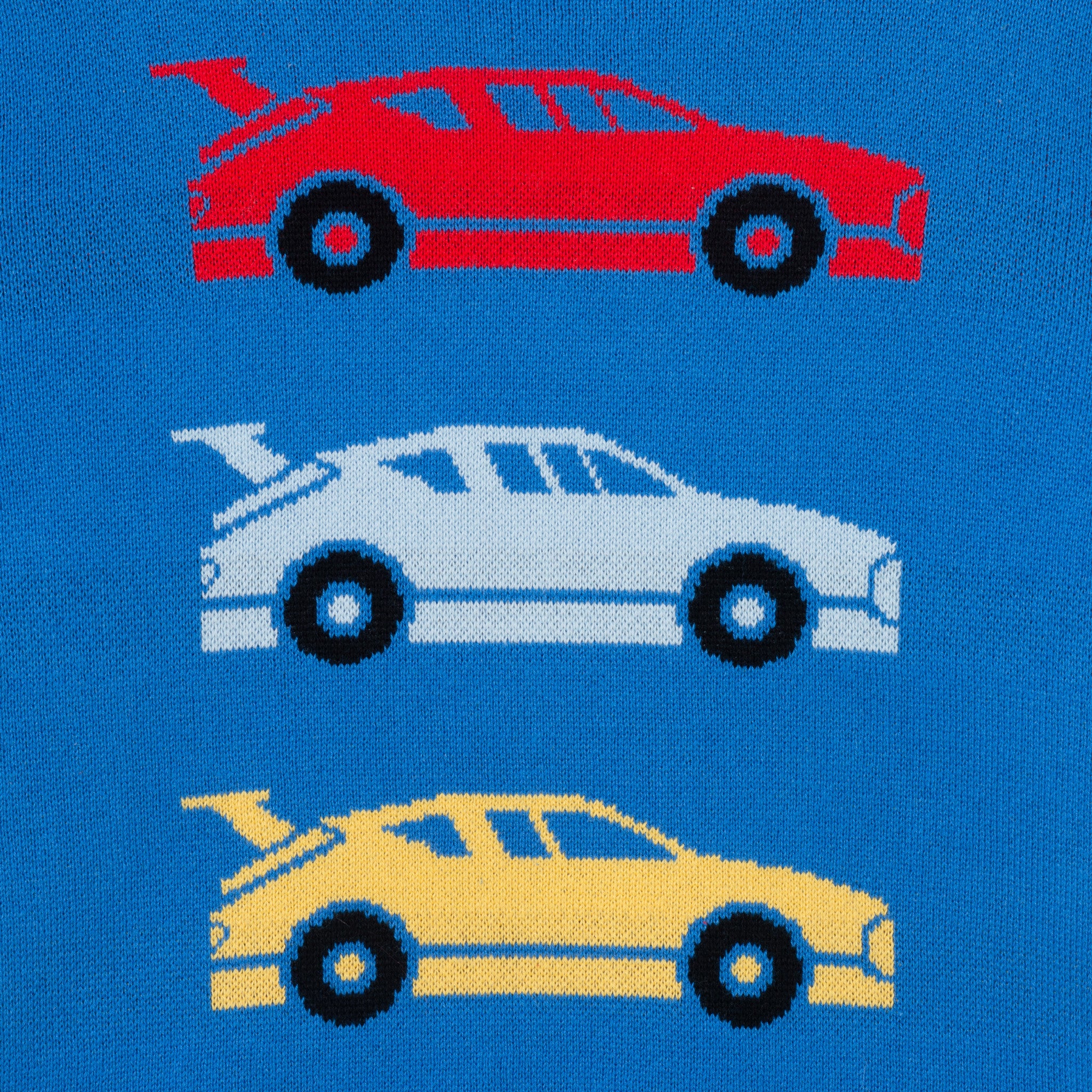 Kids (2 - 8) Boys Sweater - Blue Race Car - Andy & Evan