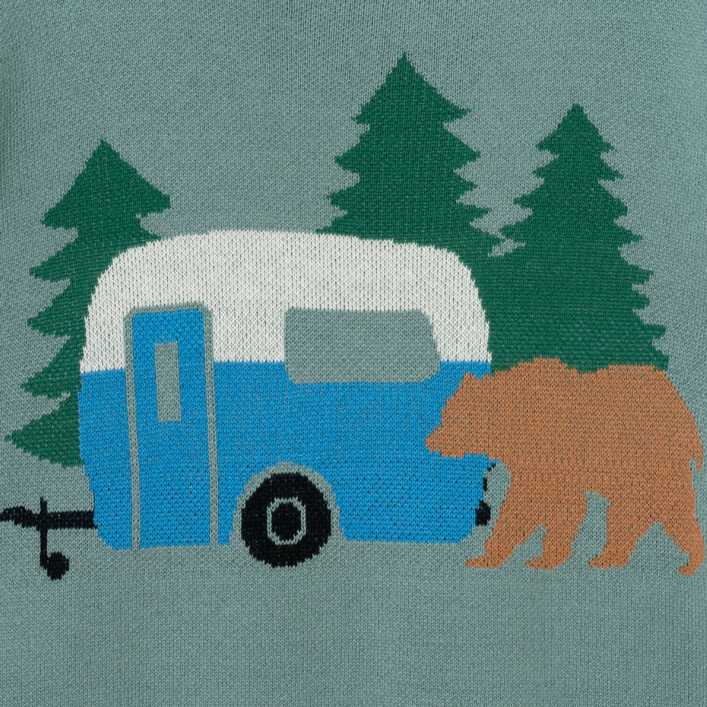 Kids Graphic Sweater | Green Camper - Andy & Evan