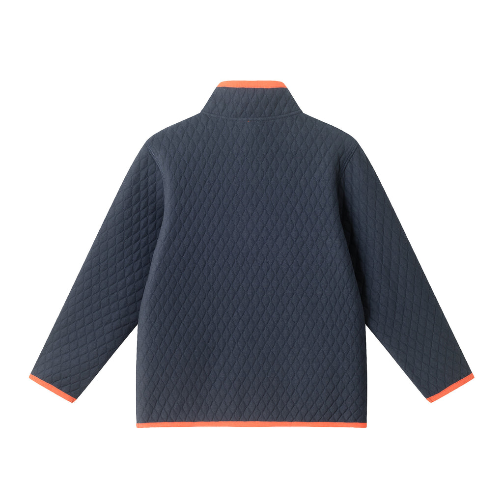 Kids Diamond Quilted Quarter-Zip Pullover | Navy - Andy & Evan
