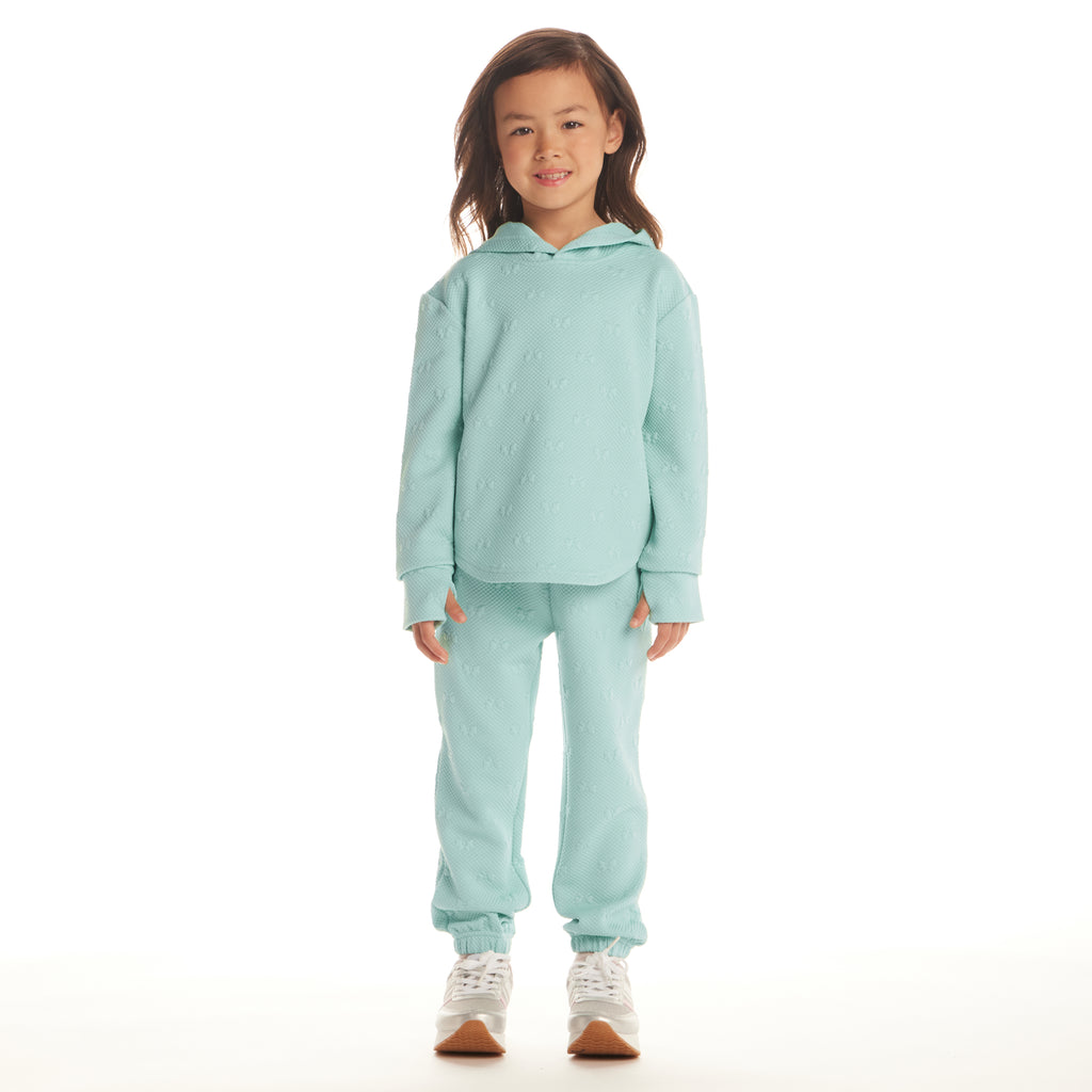 Kids Embossed Lounge Set | Aqua Bows - Andy & Evan