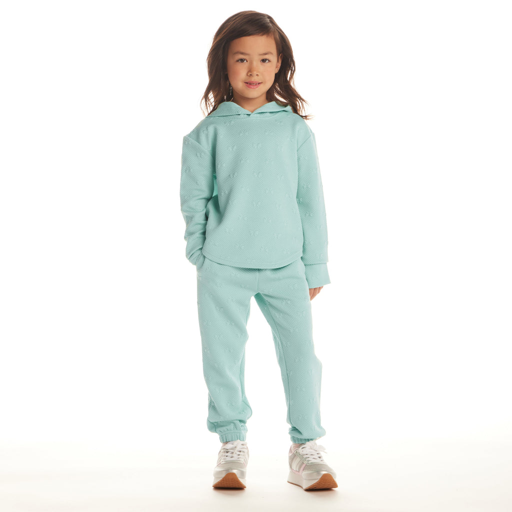 Kids Embossed Lounge Set | Aqua Bows - Andy & Evan