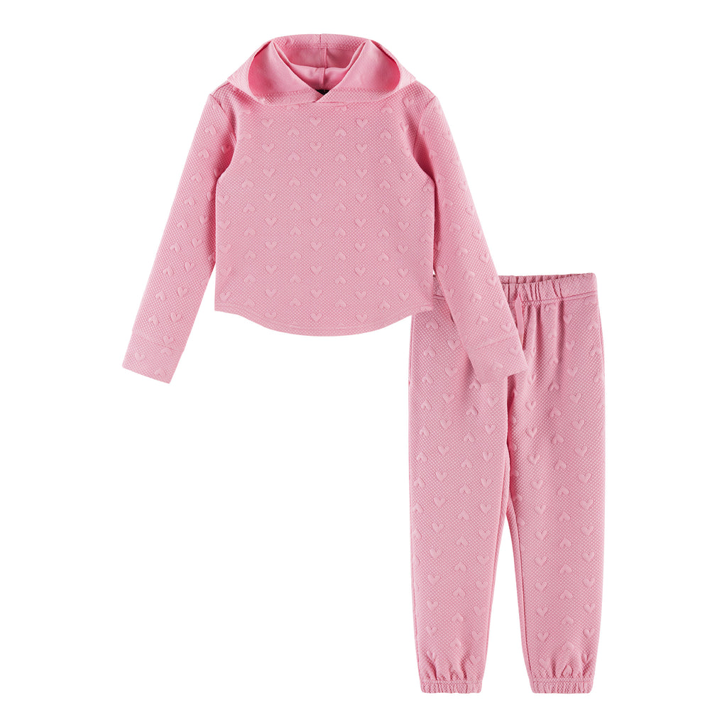 Kids Embossed Lounge Set | Pink Hearts - Andy & Evan