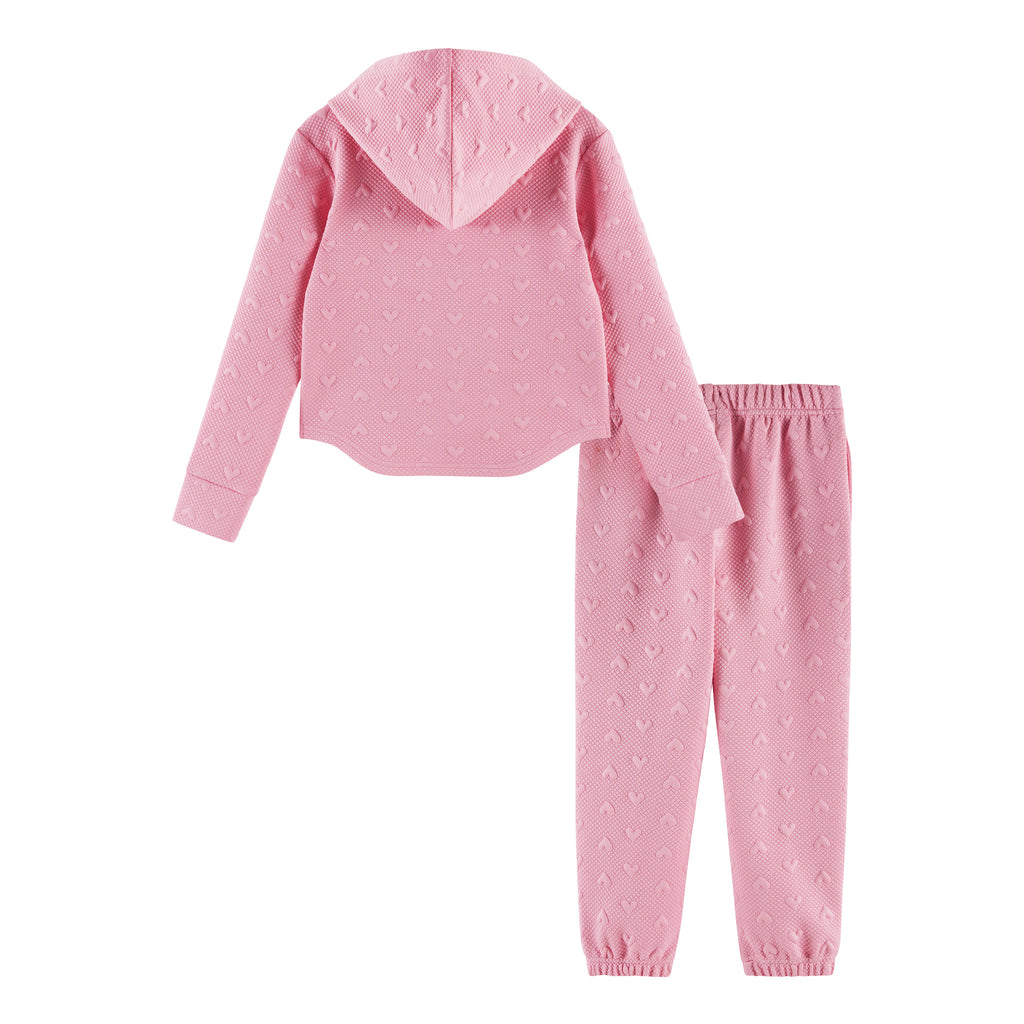 Kids Embossed Lounge Set | Pink Hearts - Andy & Evan