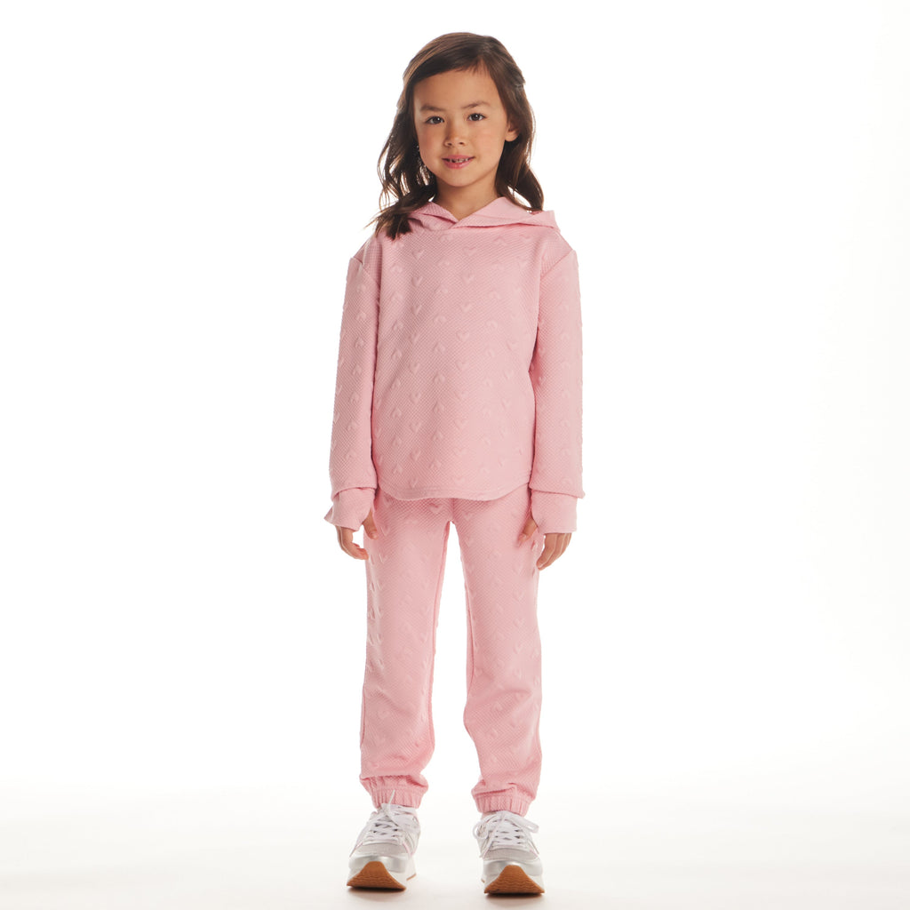 Kids Embossed Lounge Set | Pink Hearts - Andy & Evan