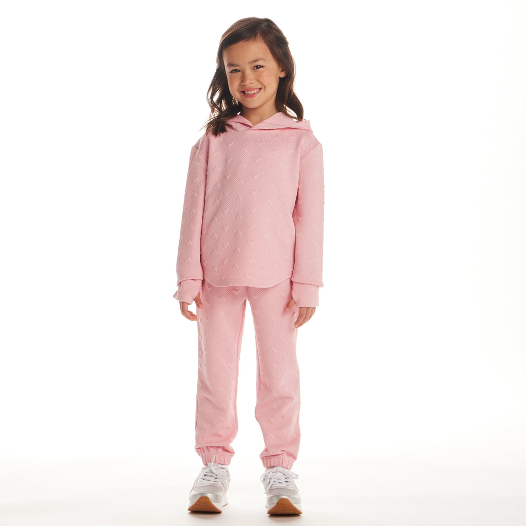 Kids Embossed Lounge Set | Pink Hearts - Andy & Evan