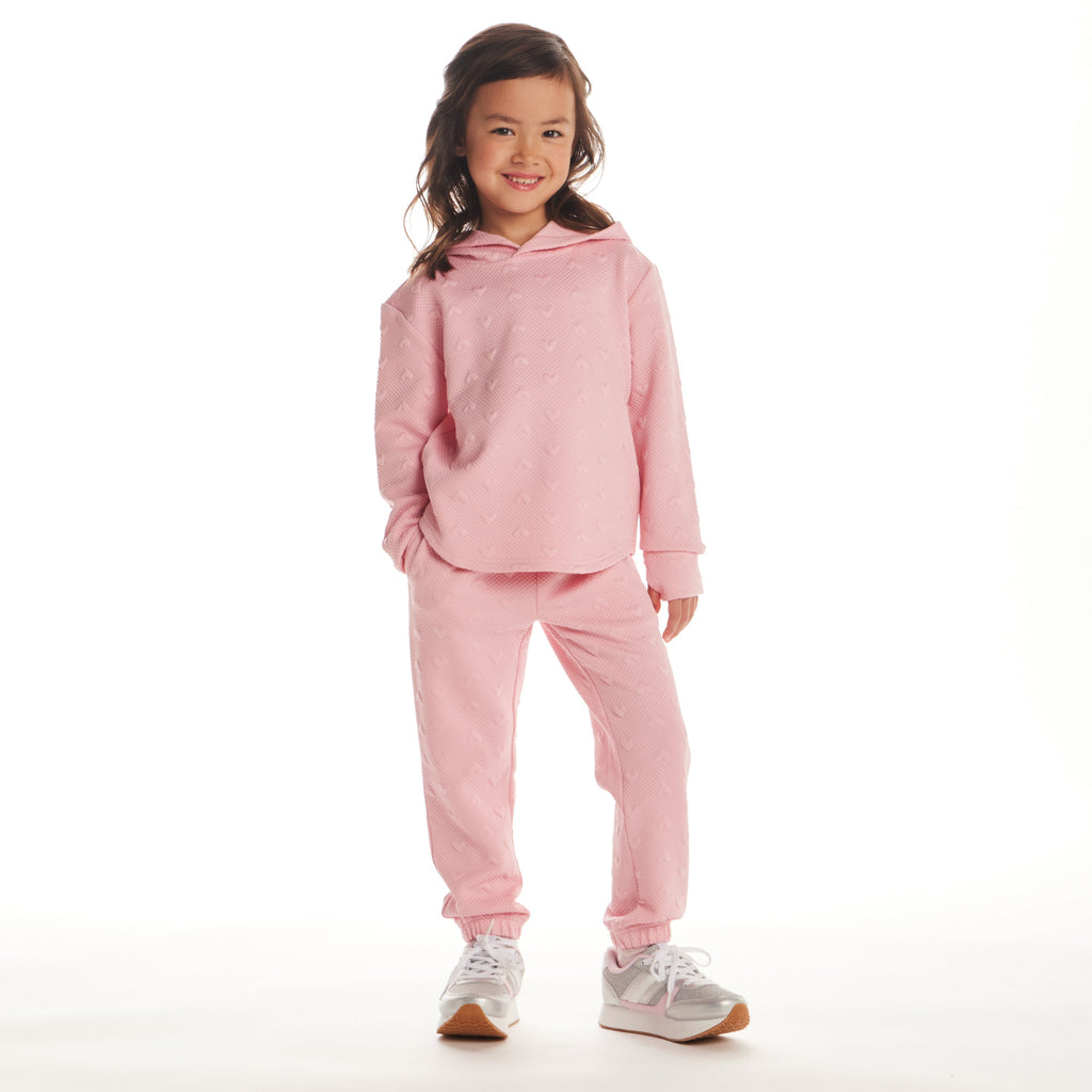 Kids Embossed Lounge Set | Pink Hearts - Andy & Evan