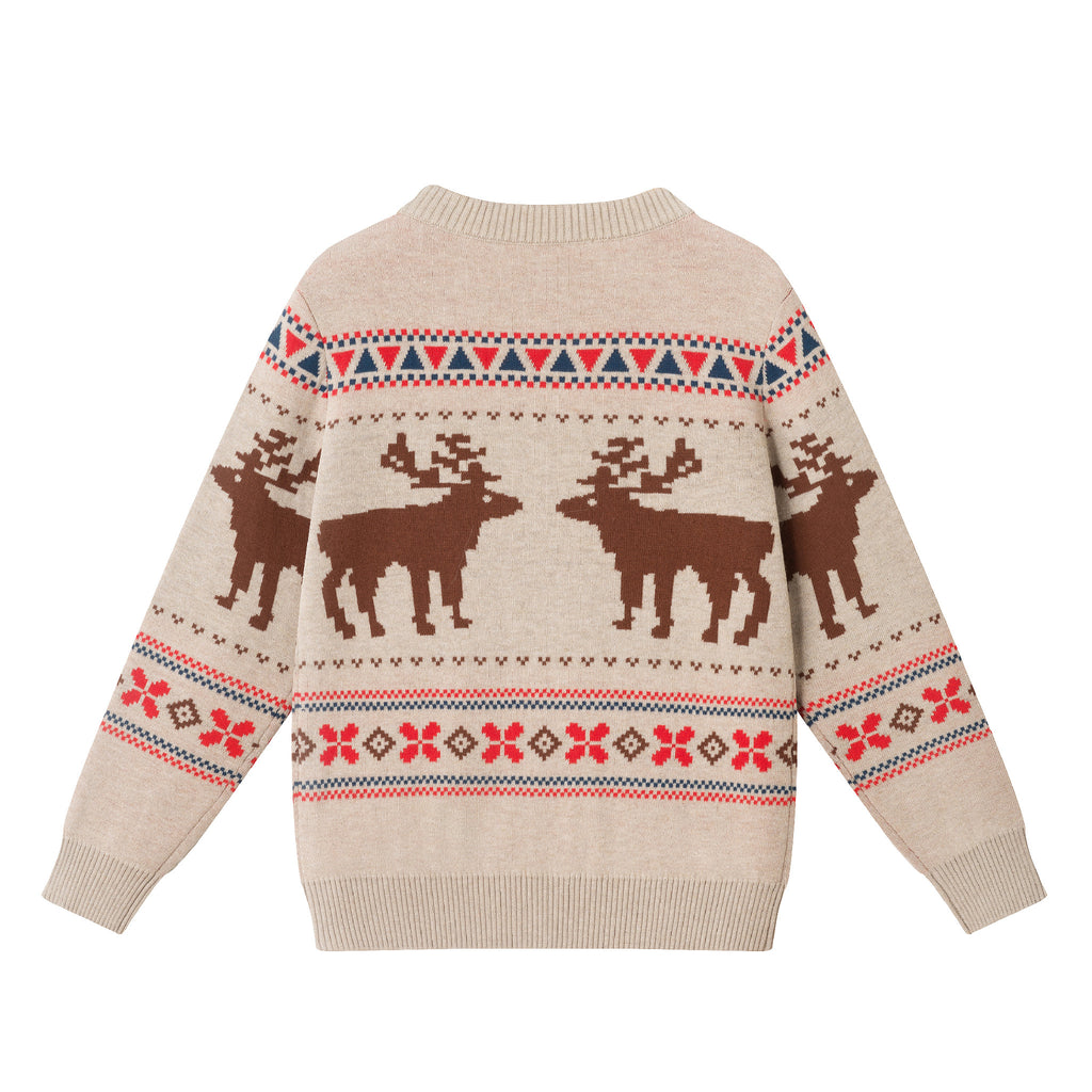 Kids Fair Isle Sweater & Twill Pant Set | Moose Motif - Andy & Evan