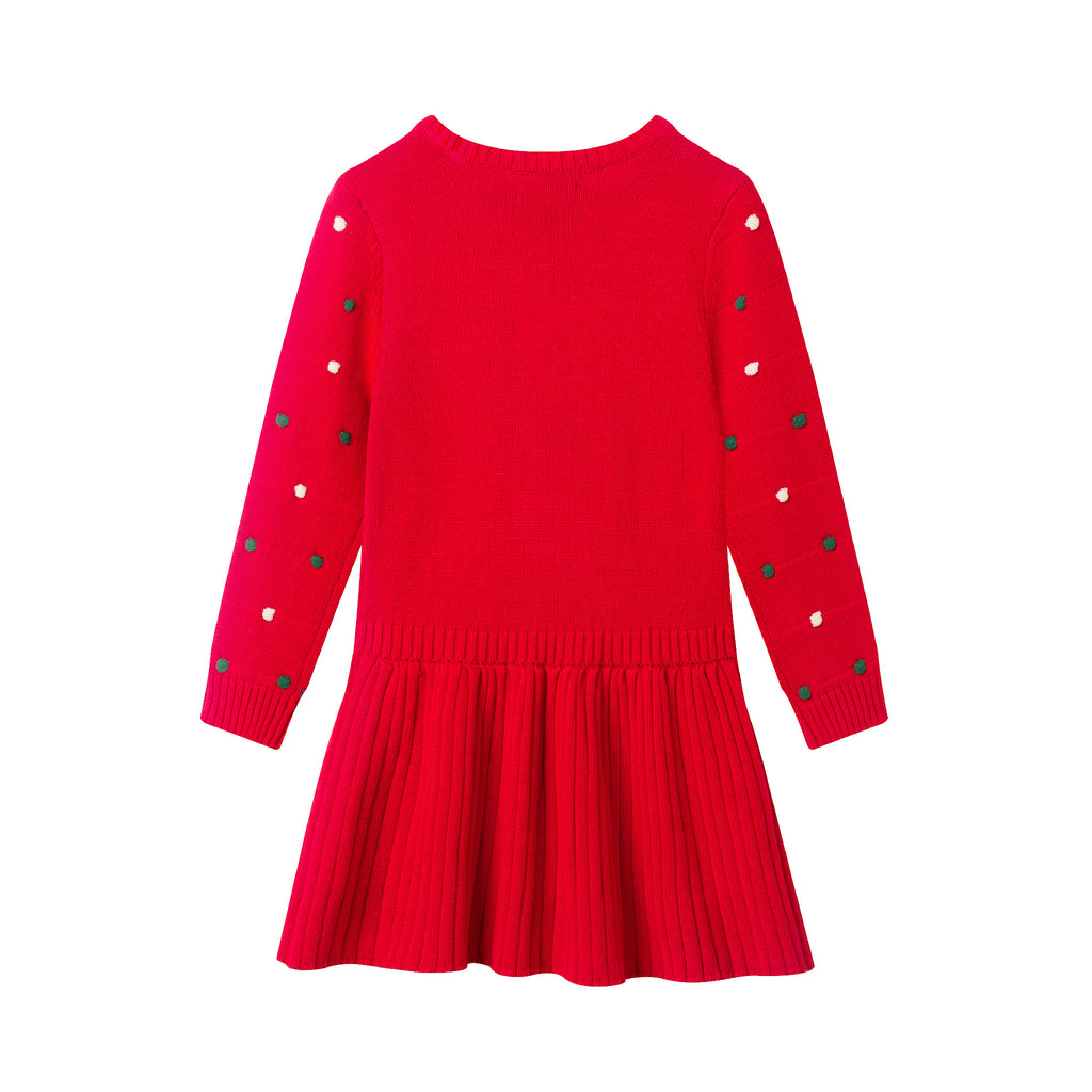 Kids (3T & 6X) Red Knit Twofer Dress | Festive Dot - Andy & Evan