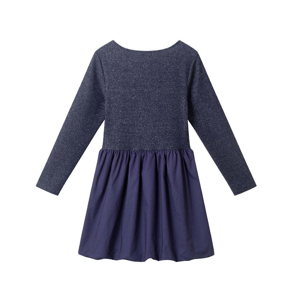 Tween (7-16) Rib Jersey Drop Waist Bubble Dress | Navy - Andy & Evan