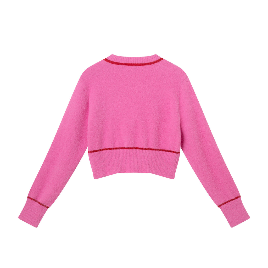 Tween (7-16) Cardigan Sweater with Bow | Pink Eyelash - Andy & Evan