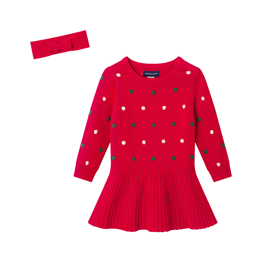 Infant Dress & Headband Set | Festive Dot - Andy & Evan
