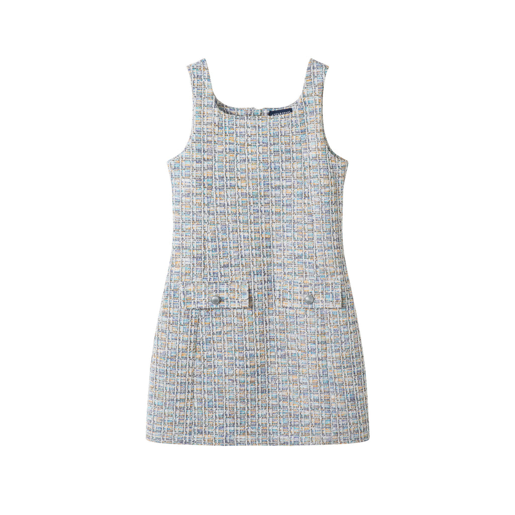 Tween (7-16) Tweed Dress & Rib Tee Set | Textured Twirl - Andy & Evan