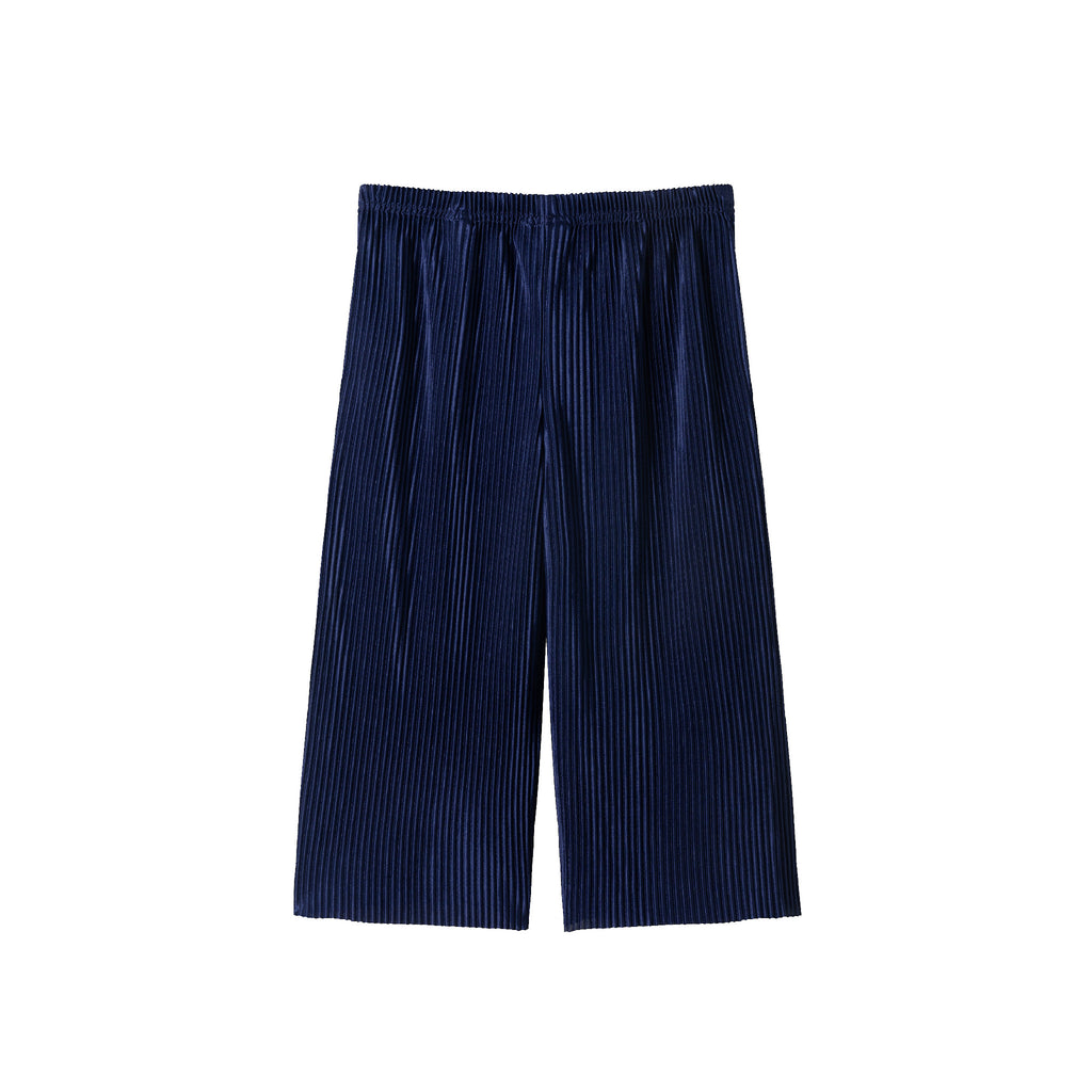 Girls Dressy Pant Set | Navy Plisse - Andy & Evan