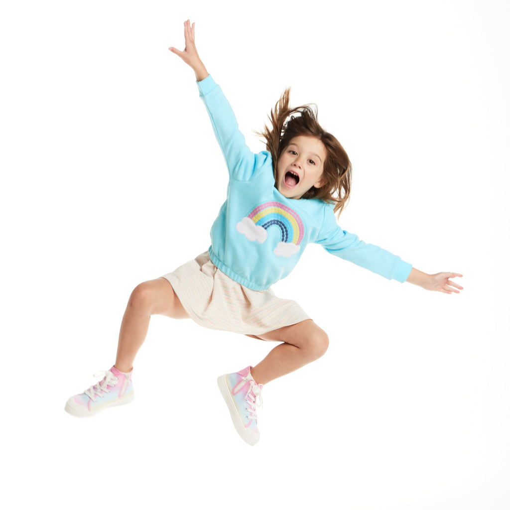 Kids Sweatshirt & Dress Set | Teal Rainbow - Andy & Evan