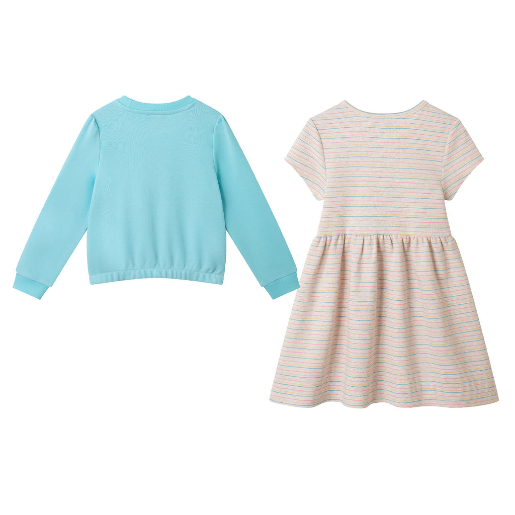 Kids Sweatshirt & Dress Set | Teal Rainbow - Andy & Evan