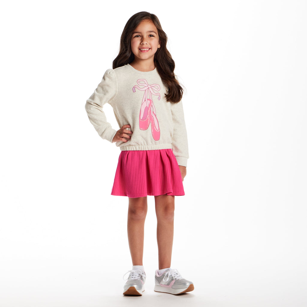 Girls Sweatshirt & Dress Set | Pink Ballerina - Andy & Evan