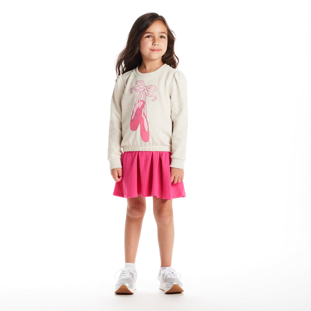Girls Sweatshirt & Dress Set | Pink Ballerina - Andy & Evan