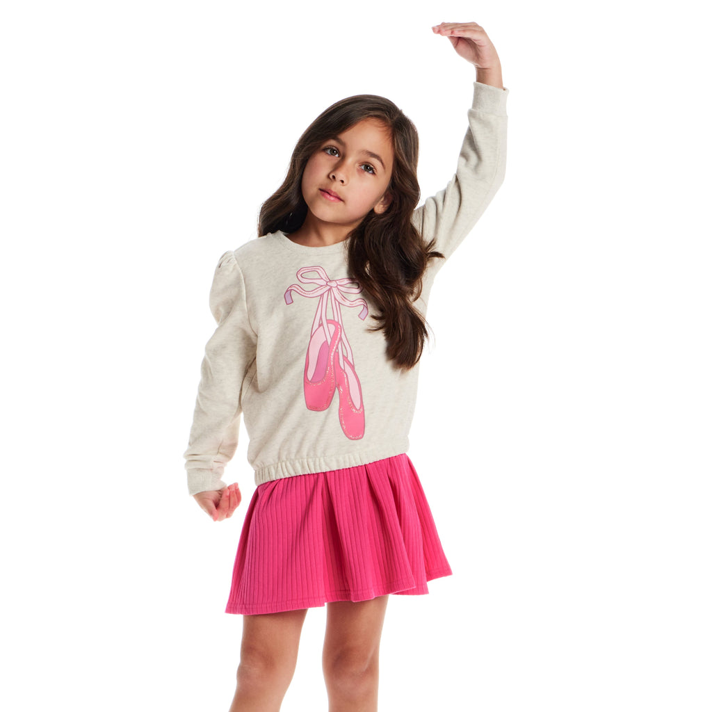 Girls Sweatshirt & Dress Set | Pink Ballerina - Andy & Evan
