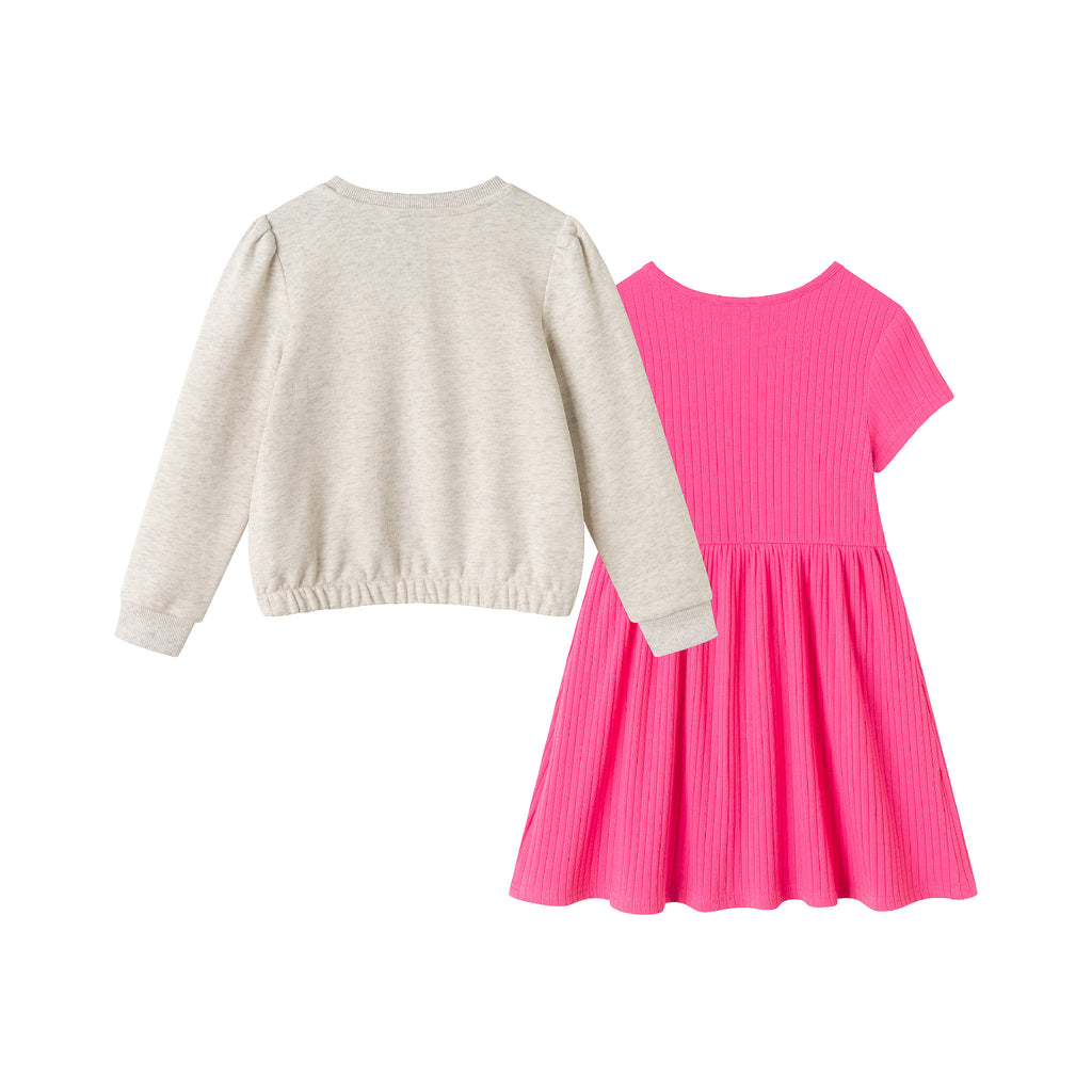 Girls Sweatshirt & Dress Set | Pink Ballerina - Andy & Evan