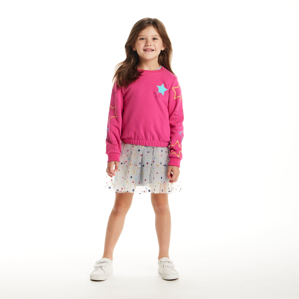Kids Sweatshirt & Dress Set | Pink Star - Andy & Evan
