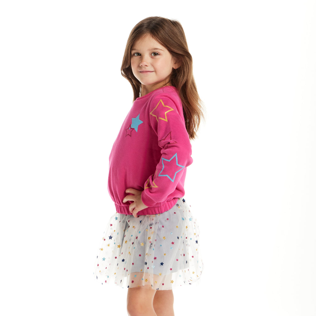 Kids Sweatshirt & Dress Set | Pink Star - Andy & Evan