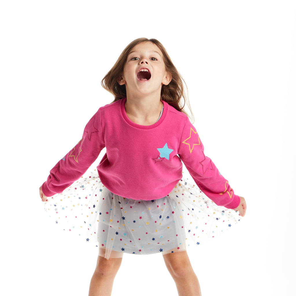 Kids Sweatshirt & Dress Set | Pink Star - Andy & Evan