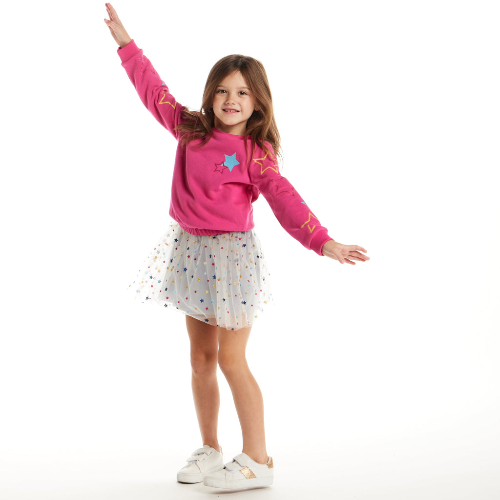 Kids Sweatshirt & Dress Set | Pink Star - Andy & Evan