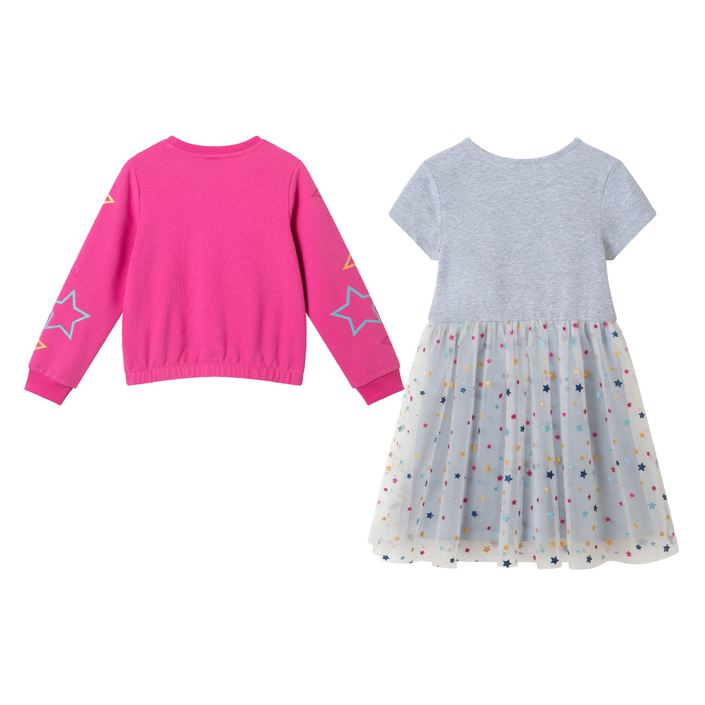 Kids Sweatshirt & Dress Set | Pink Star - Andy & Evan
