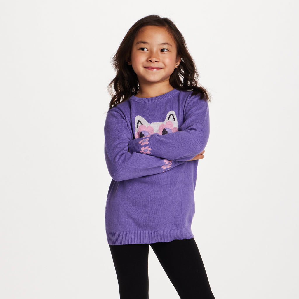 Kids Sweater & Legging Set | Purple Kitty Sunglasses - Andy & Evan