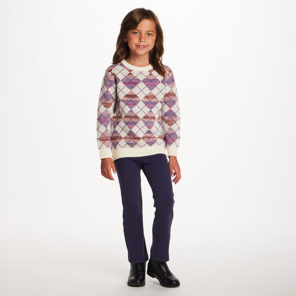 Kids Argyle Sweater & Ribbed Flare Pant Set - Andy & Evan