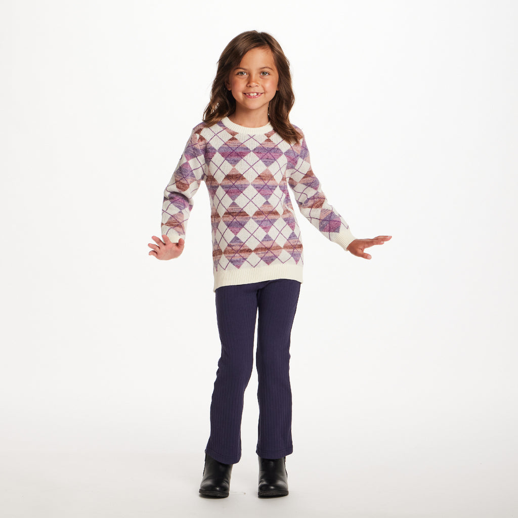 Kids Argyle Sweater & Ribbed Flare Pant Set - Andy & Evan