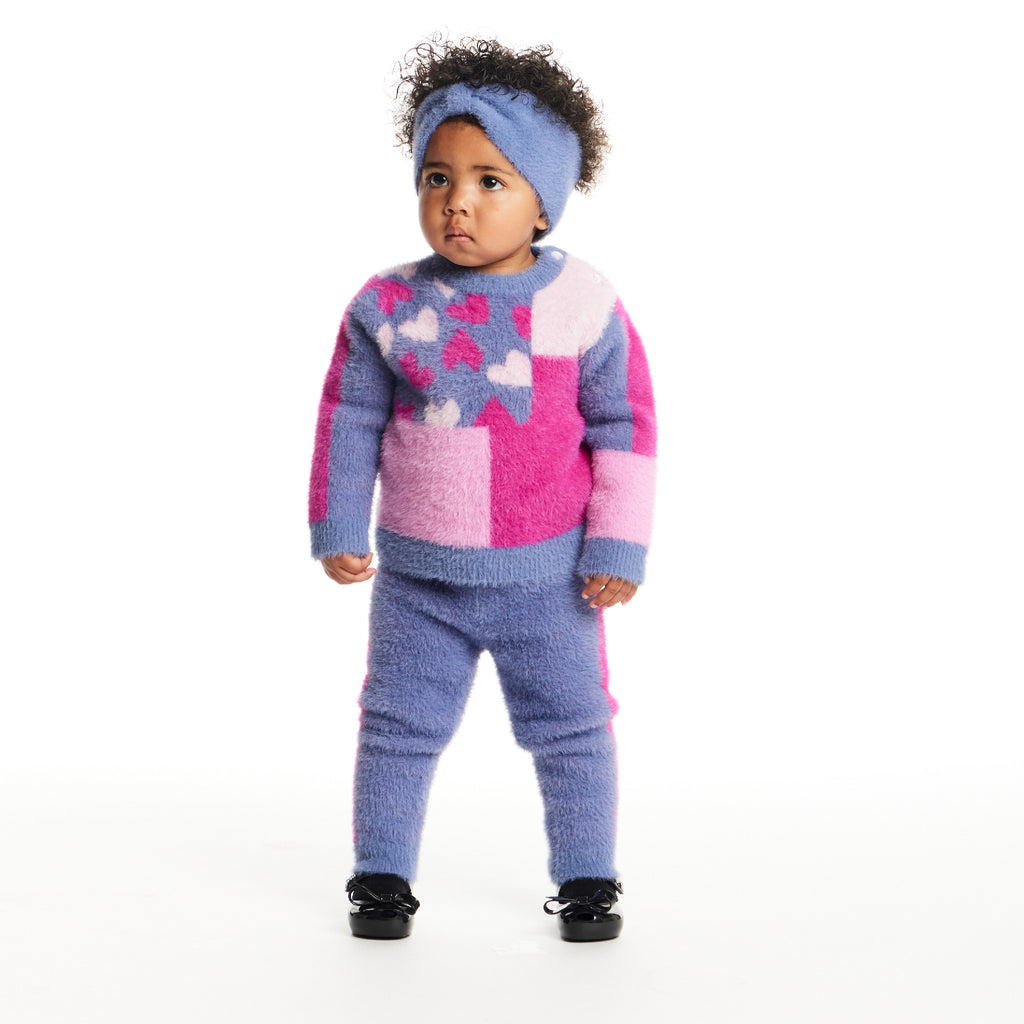Infant Sweater & Legging Set | Pink Hearts - Andy & Evan
