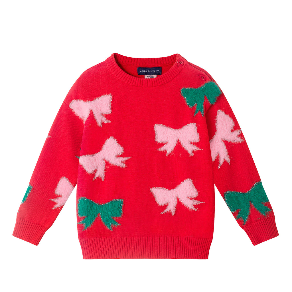 Infant 3-Piece Sweater Set | Red Bows - Andy & Evan