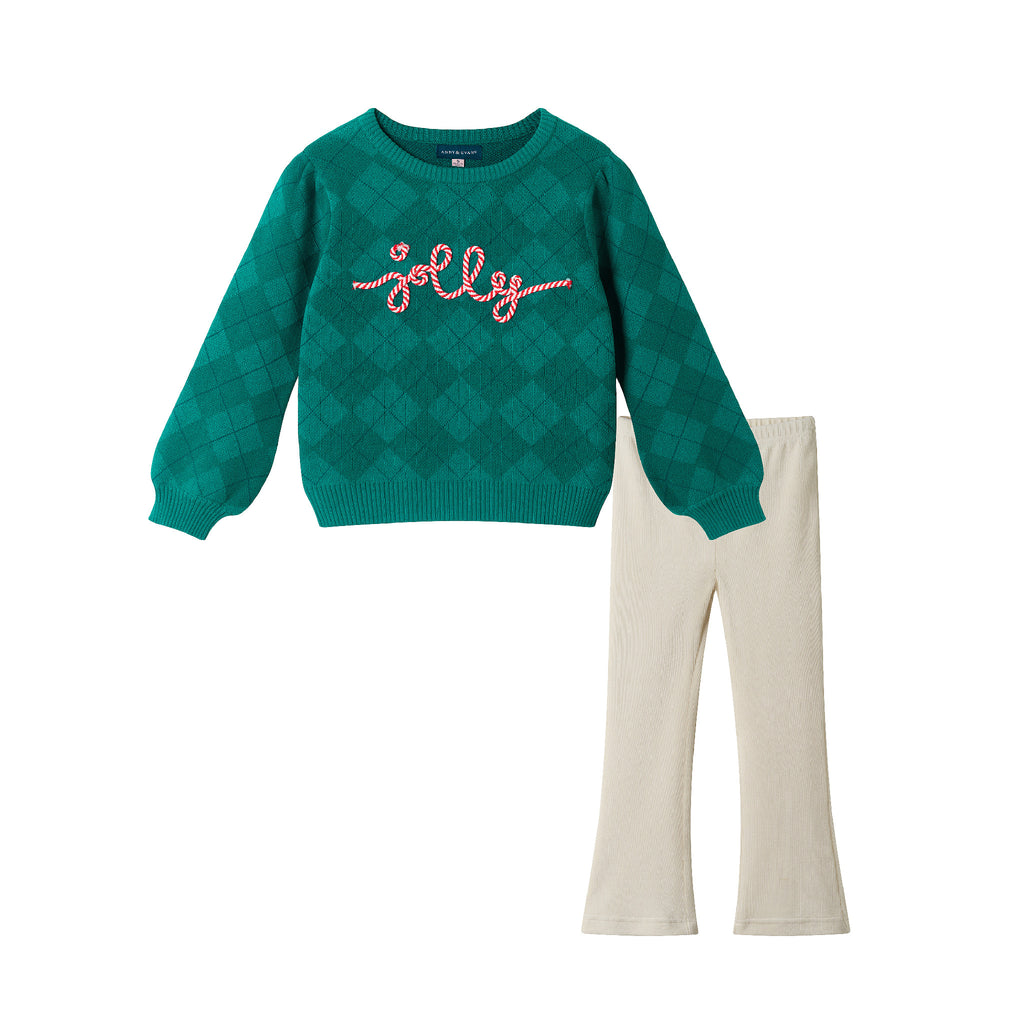 Kids Sweater & Legging | Green Jolly - Andy & Evan